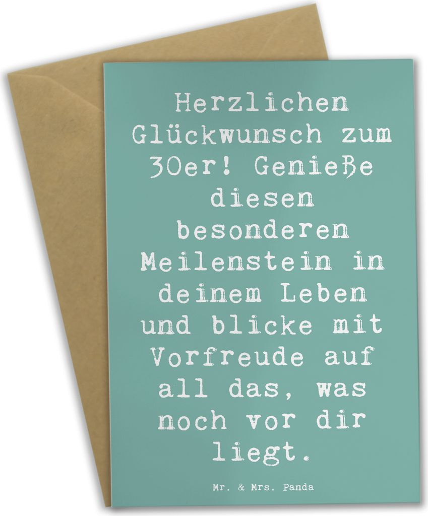 Mr. & Mrs. Panda Klappkarte Spruch 30. Geburtstag - Meeresbrise - Geschenk, besonderen Moment, Meilenstein, glückwunschkarten, Liebe, Alles gut zu...