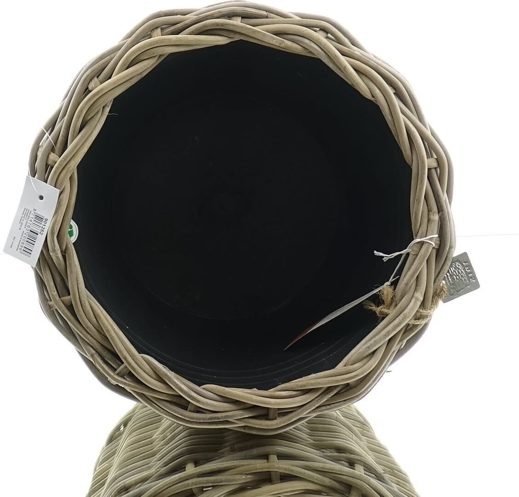 VAN DER LEEDEN DRYPOT® Rattan Pflanzkübel Grau Ø 32 cm - Produktbild 2