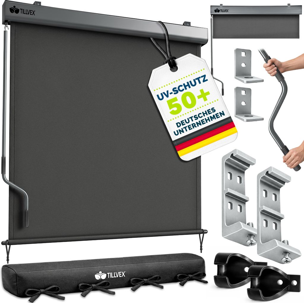 tillvex® Vertikální markýza 160x250 cm antracitová pro Obrázek produktu 