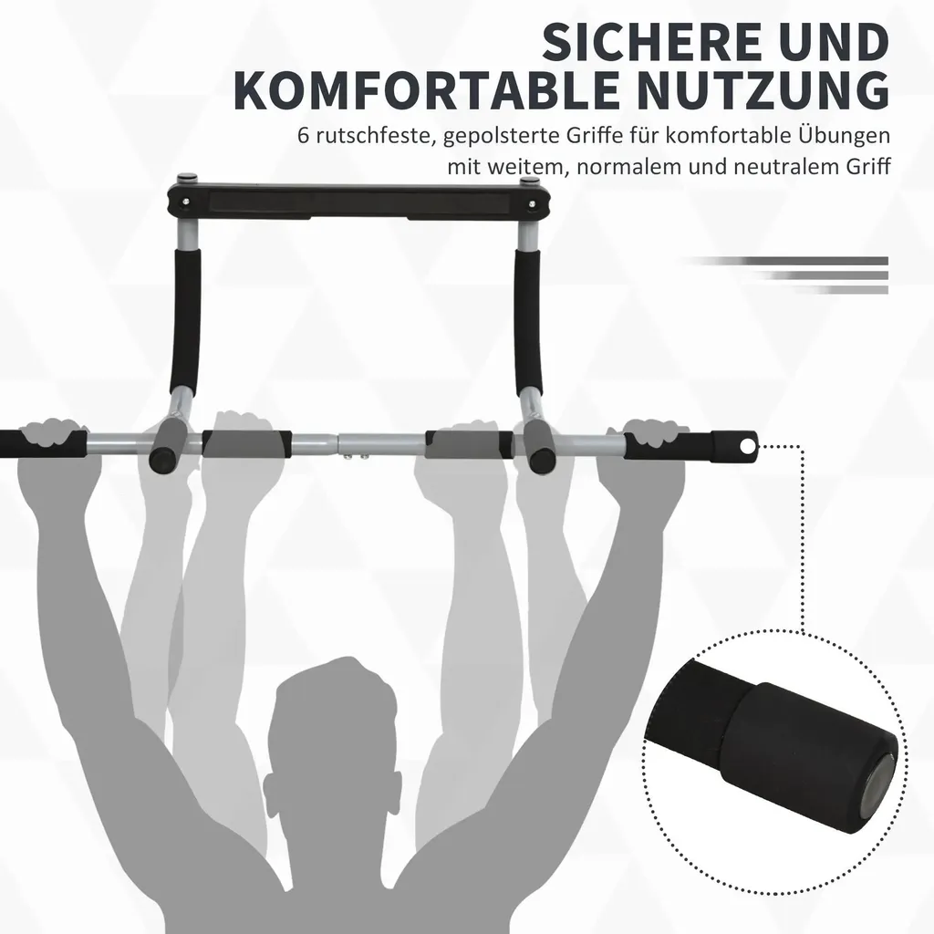 Barre de traction pour encadrement de porte musculation acier noir
