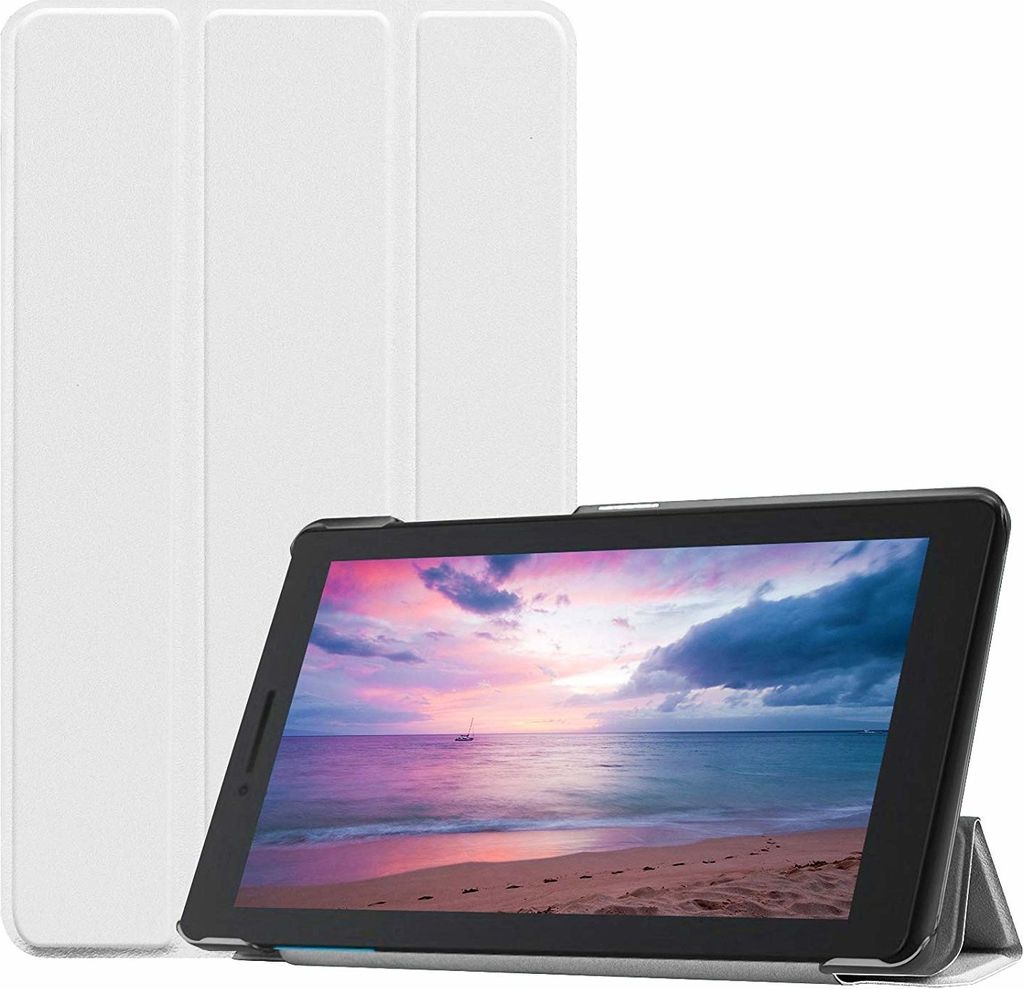 Case2go - Hülle kompatibel mit Lenovo Tab E8 8 inch (2019) - Mit Standfunktion - Kunstleder Tablet Case Schutzhülle - Weiß