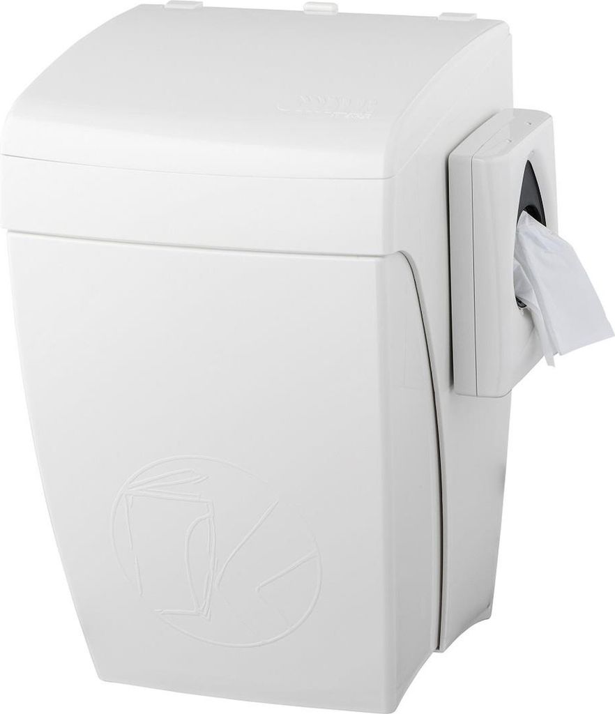 PlastiQline Hygienebehälter - 8 L - Kunststoff - weiß - Kniebedienung