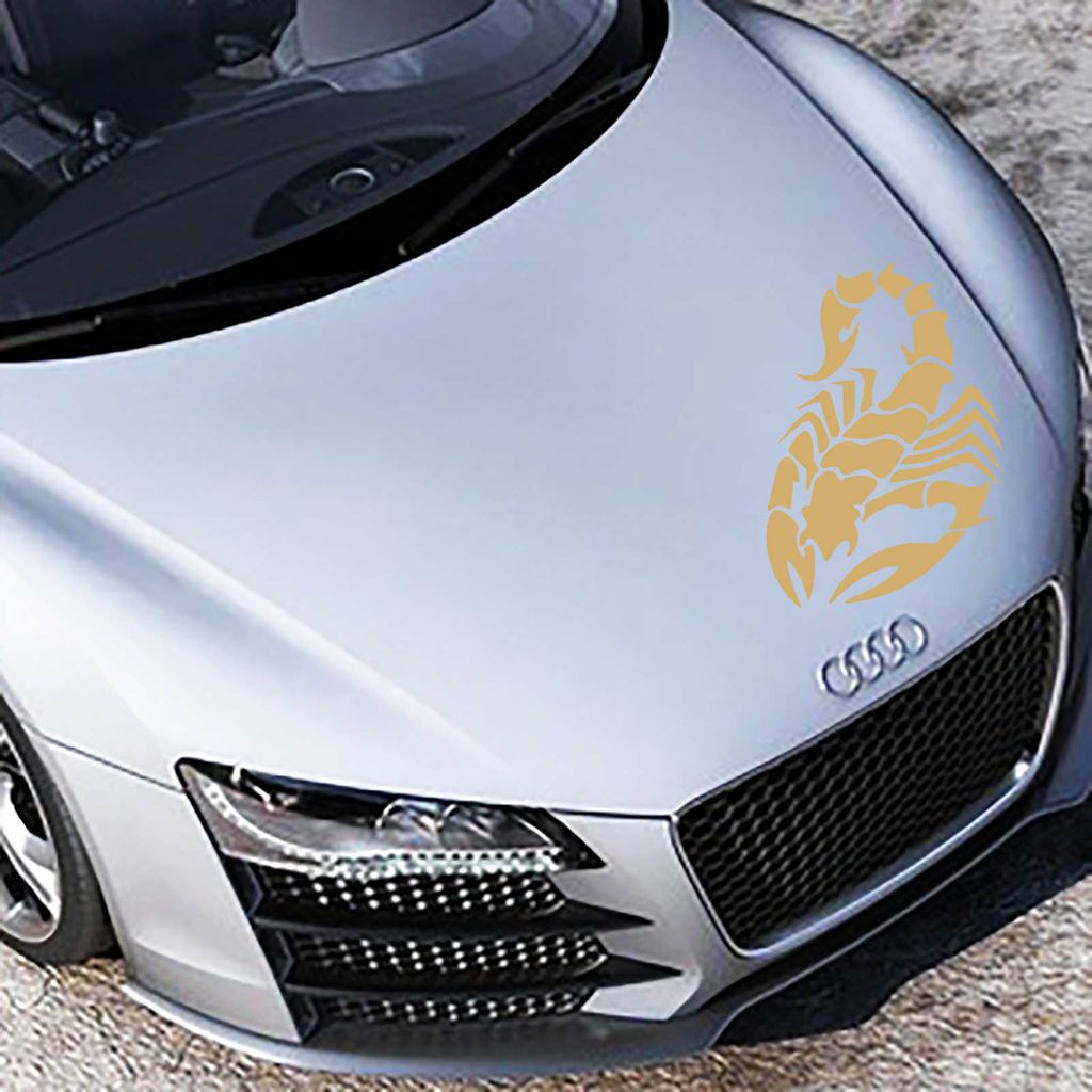 Aufkleber - Autoaufkleber "Skorpion" 80cm x 53cm gold - Tuning Carystyling Heckscheibe Auto