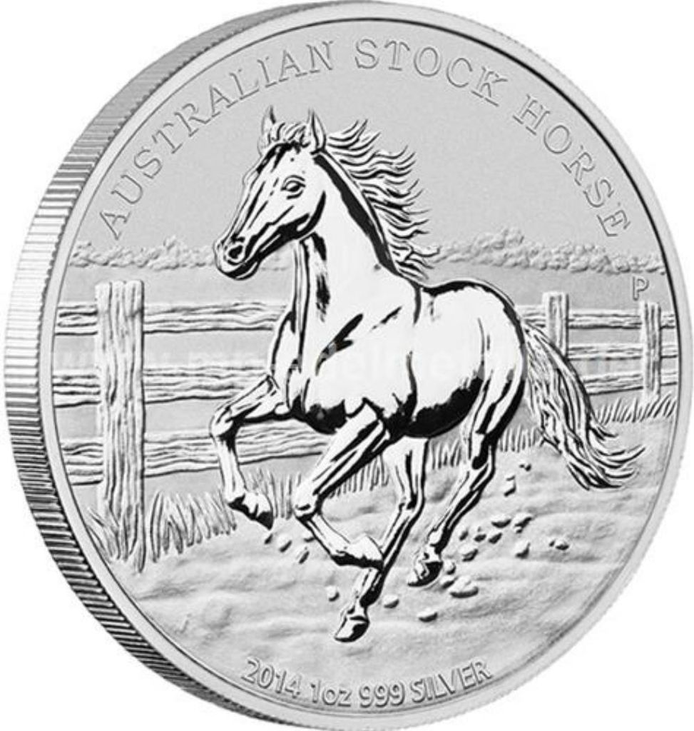 1 uncja srebrnej monety Australia Stock Horse 2014, srebrna Zdjęcie produktu 