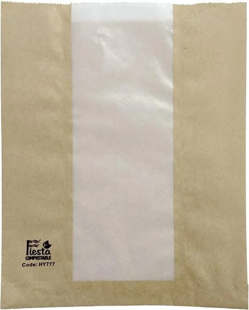 Emballage pain kraft compostable Fiesta lot de 1000 sacs avec fenêtre