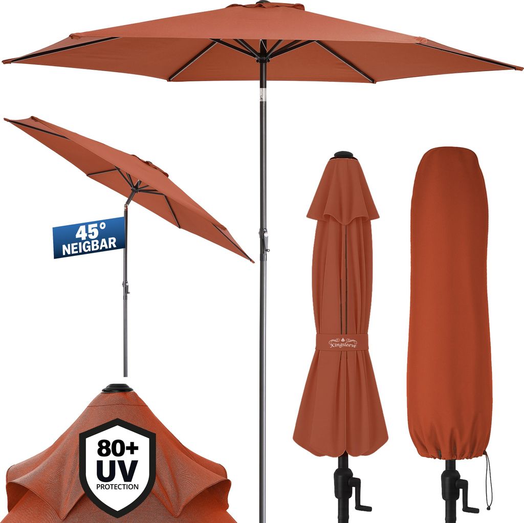 KINGSLEEVE® Parasol inclinable Ø 300cm terracotta Parasol Image du produit 