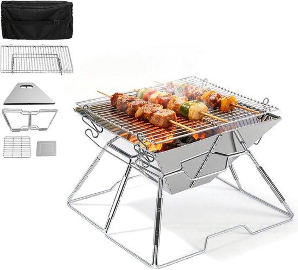 Portable Grill - Einweg-Holzkohle-Grill für Garten, Balkon und Picknick