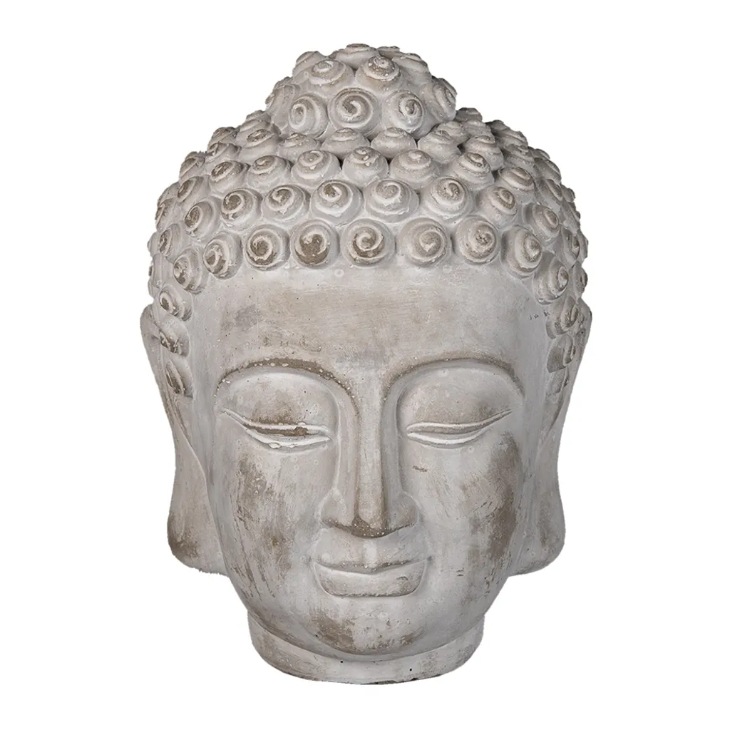 Statue Bouddha en Pierre Grise 17x17x24 cm Finition Artisanale Détallée