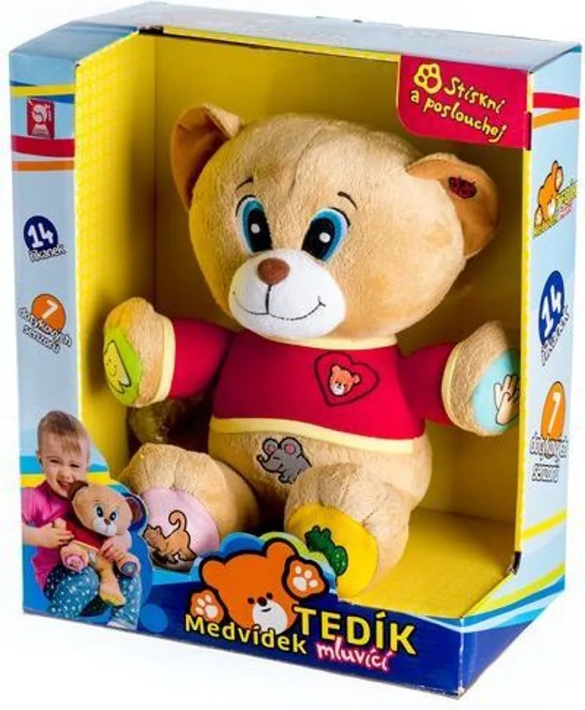 Ours en peluche parlant tchèque 30cm : le doudou sonore pour bébé 12m+