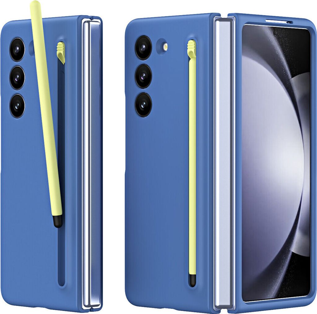 Handyhülle für Samsung Galaxy Z Fold 6 Schlank Stoßfest Kratzfest Schutzhülle mit Eingabestift Blau