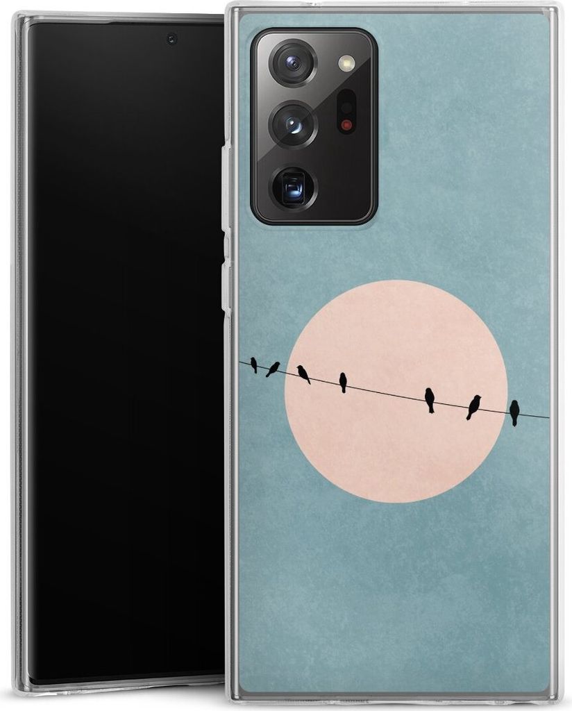 DeinDesign Handyhülle für Samsung Galaxy Note 20 Ultra 5G Silikon Hülle Case Smartphone Schutzhülle Mond Vogel türkis
