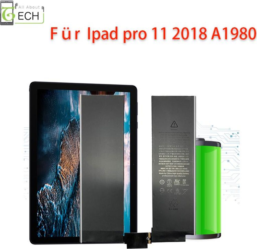 Für iPad Pro 11 2018 Akku 7812mAh A1980 A2013 A1934 A1979 Batterie Battery