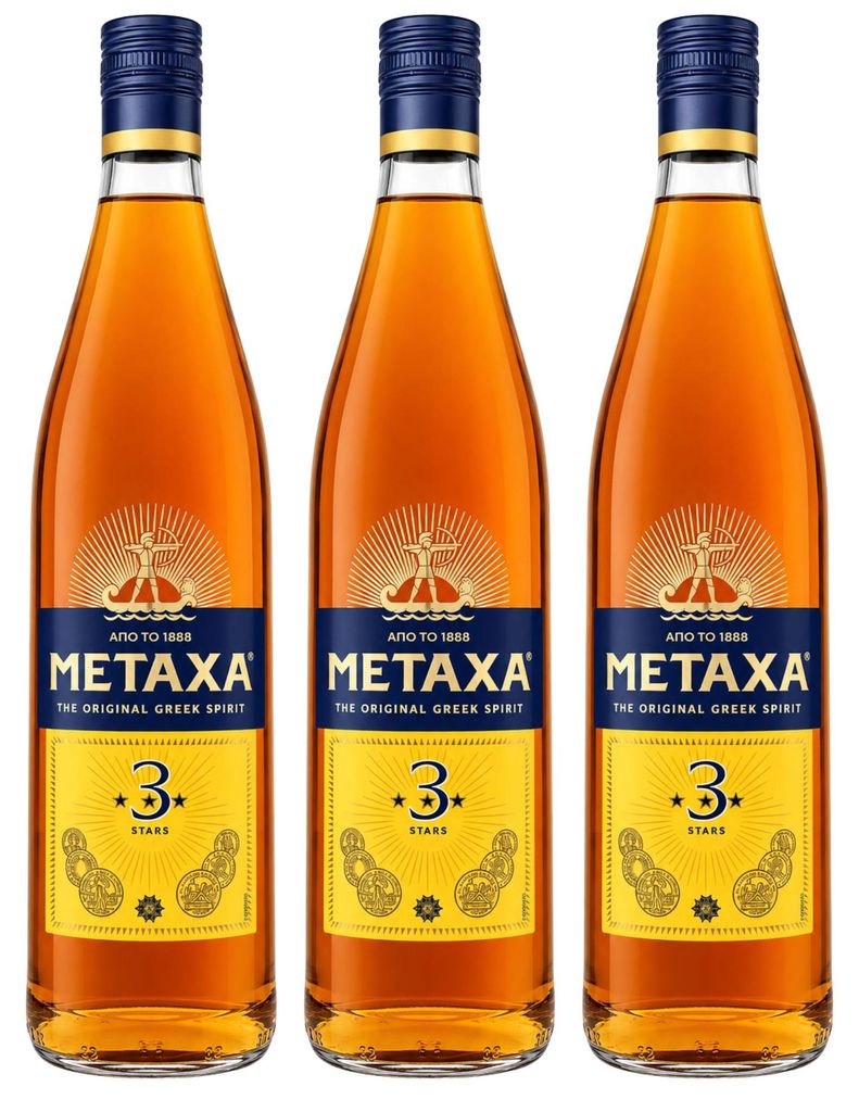 Metaxa 3 Sterne 3x 0,7l Flasche | Griechischer Weinbrand | Produktbild 