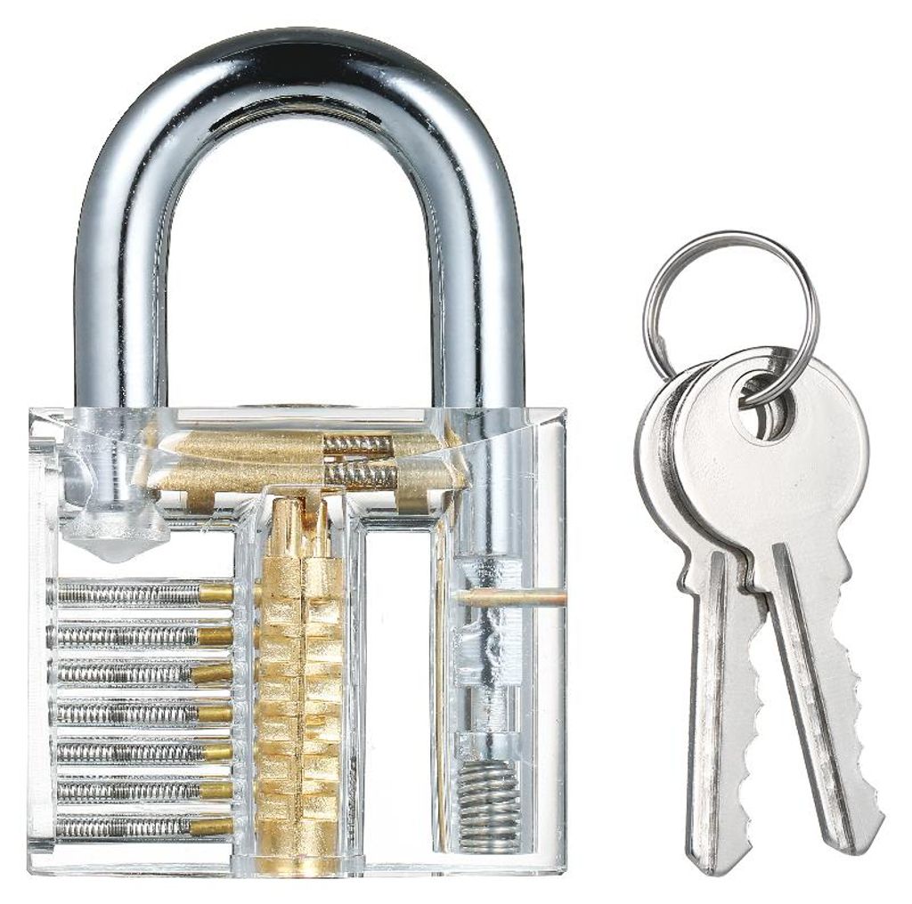 Training Transparentes Vorhängeschloss Sichtbare Vorhängeschlösser Lockpicking-Werkzeug Üben Sie Schlosserwerkzeuge Lockpicking-Set für Anfän...