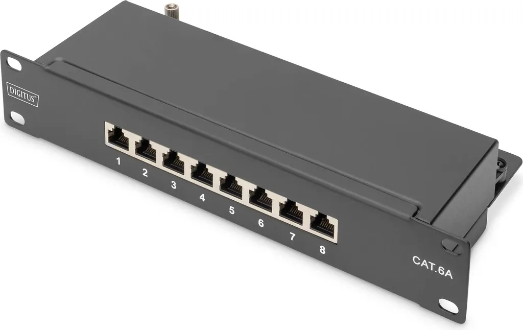 Panneau de brassage 8 ports Cat6A pour installation réseau 10" Digitus