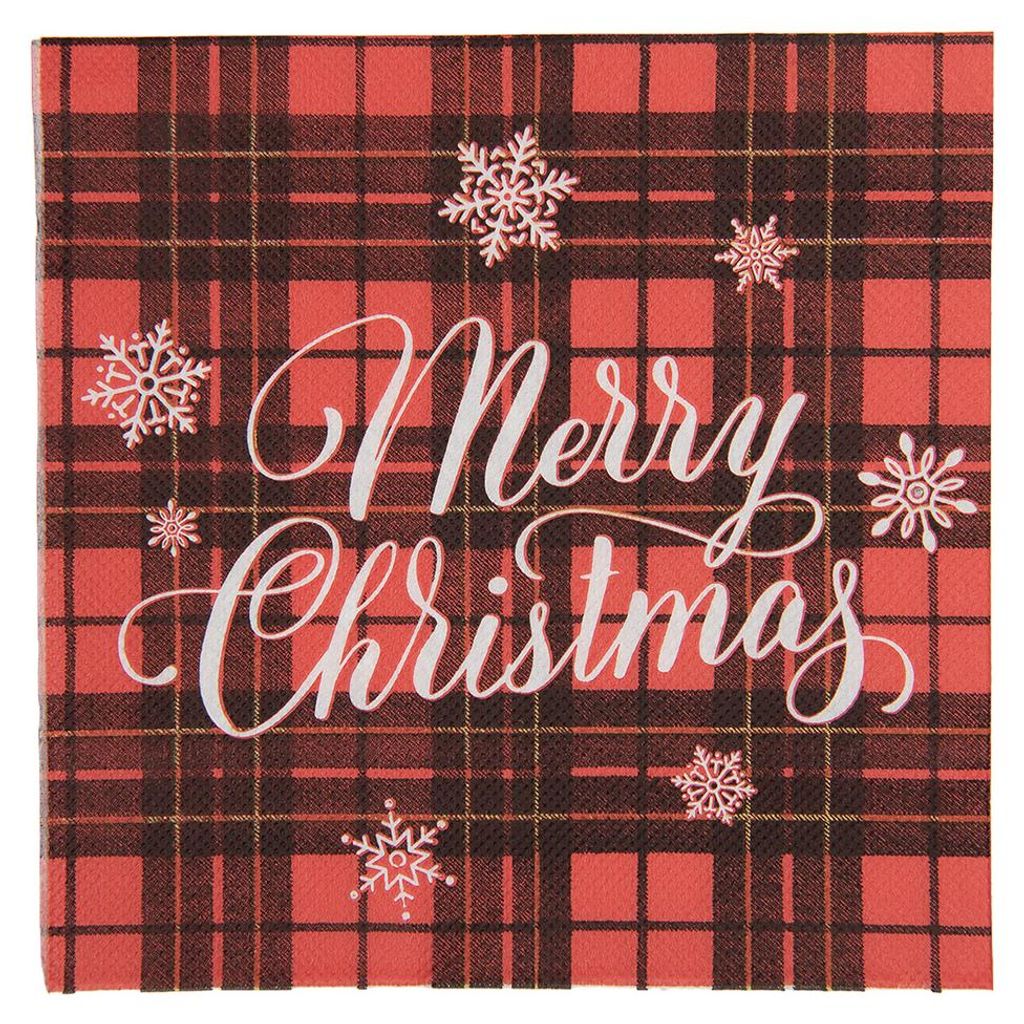 Clayre & Eef Servietten Papier 20er Set 33x33 cm Rot Papier