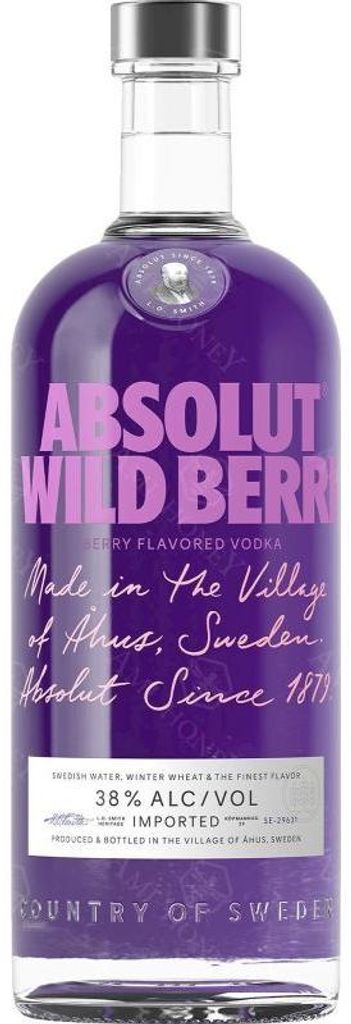 Absolut WILD BERRY Vodka aromatizzata 38% Vol. 0,7 l Immagine del prodotto 