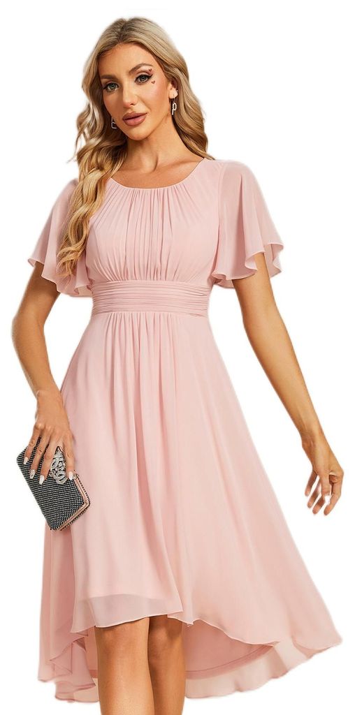 Cocktailkleid mit Rundhalsausschnitt – Kurze Ärmel – Produktbild 