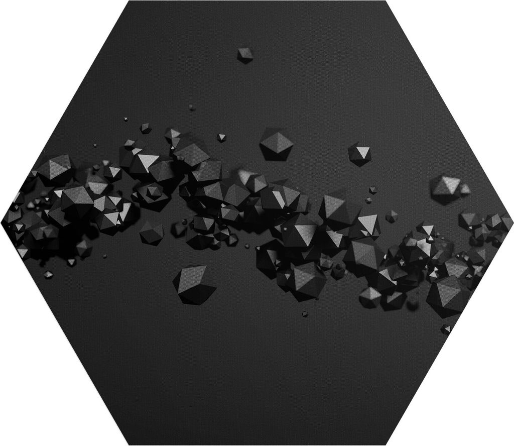 DEQORI Fototapete Sechseck 55x47,6 cm 'Geometrische Kometen' Wand Tapete Leinwand Sticker