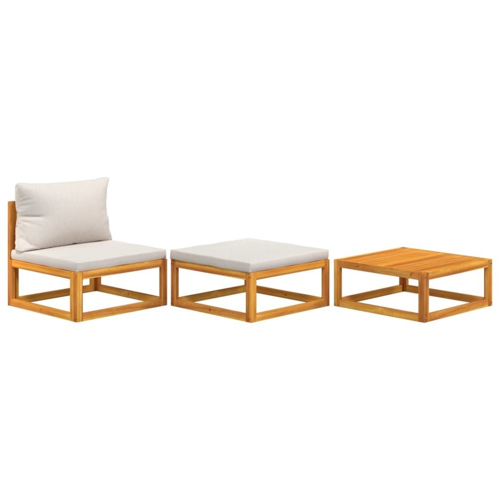 "WINTER SALE"Gartenmöbel - Outdoor-Lounge - 3-tlg. Garten-Lounge-Set/Gartensofa-Set - Outdoor-Lounge-Set - mit Kissen Massivholz Akazie - Gartenga...