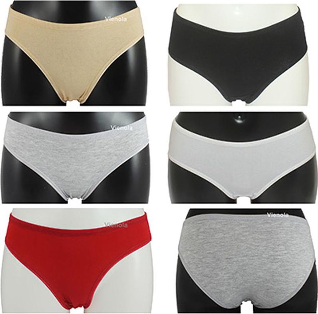 5er Damen Slips Unterhosen Pantys 90% Baumwolle Verschidene Farben D102