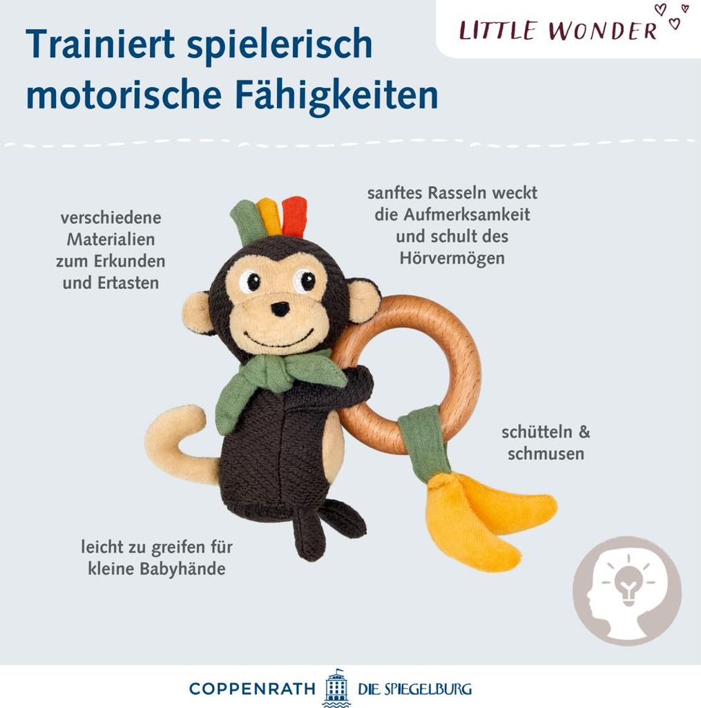 Little Wonder Holz-Ringrassel - Affe