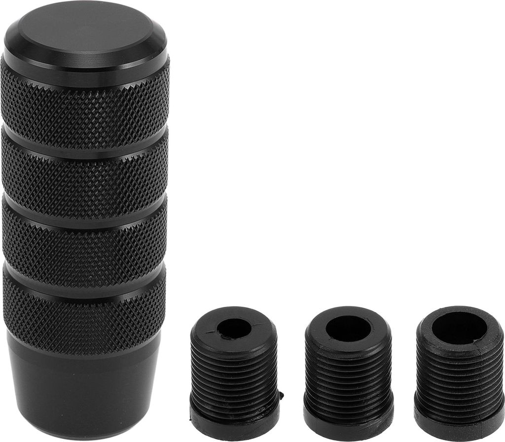 Auto Schaltknauf, 9,5 cm Universal fš¹r Automatik- und Schaltgetriebe mit 3 Adaptern aus schwarzem Aluminiumlegierung, 1 Set