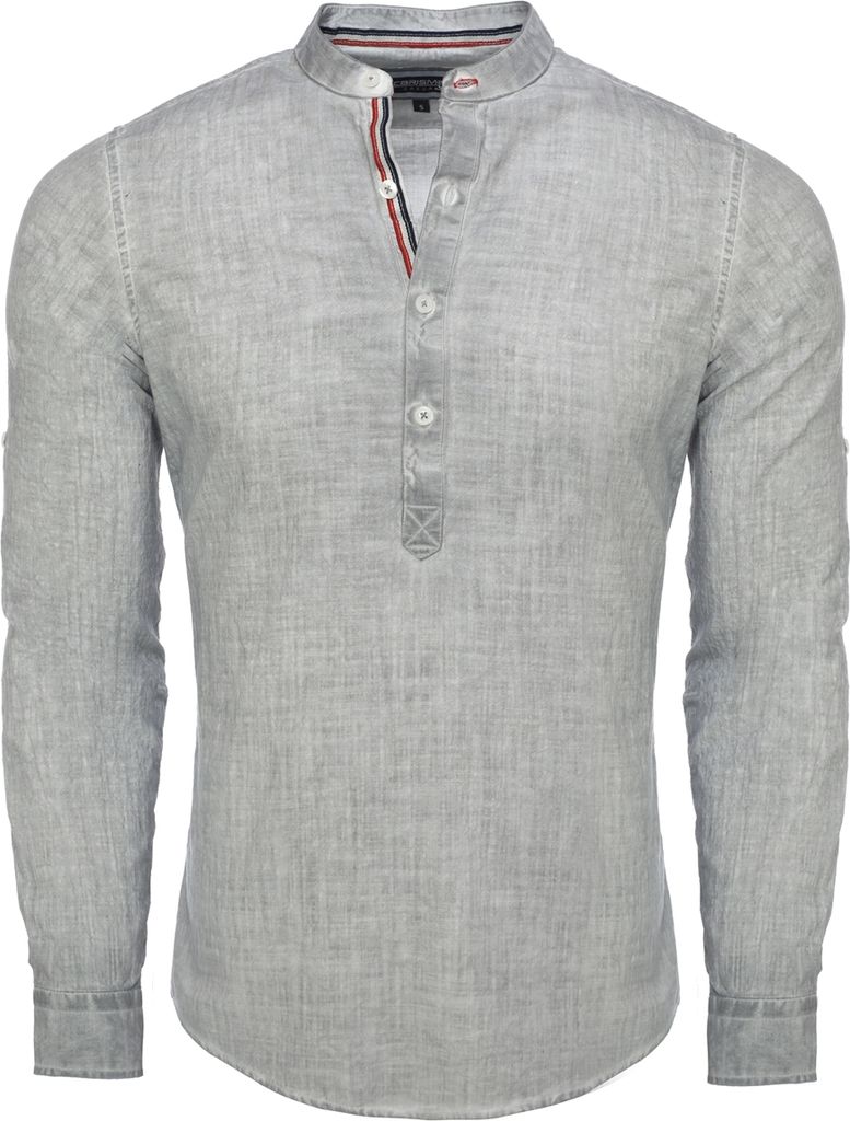 Brandneu Designer Fischerhemd mit Leinen CARISMA Grau CRM8464 XXL