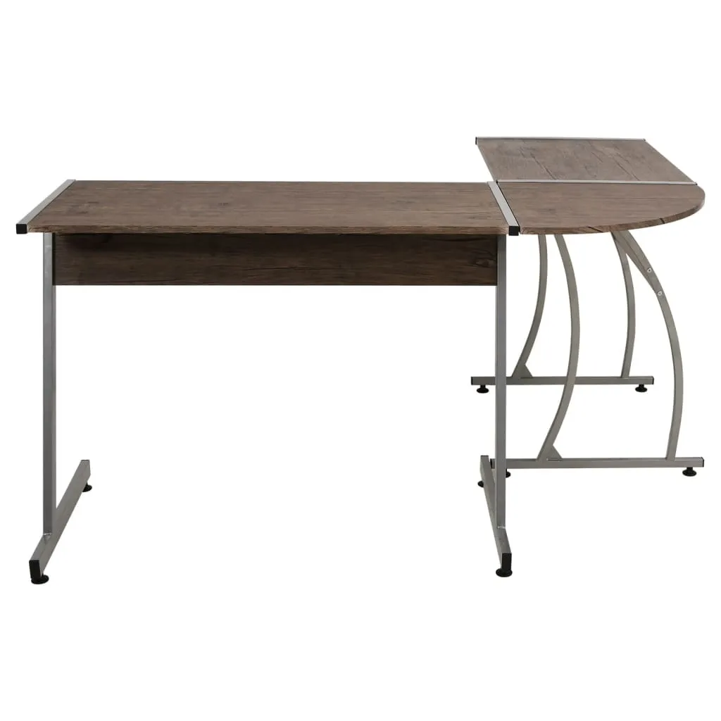 Bureau d'angle Marron Durable en Bois Composite avec Large Plan de Travail - 2