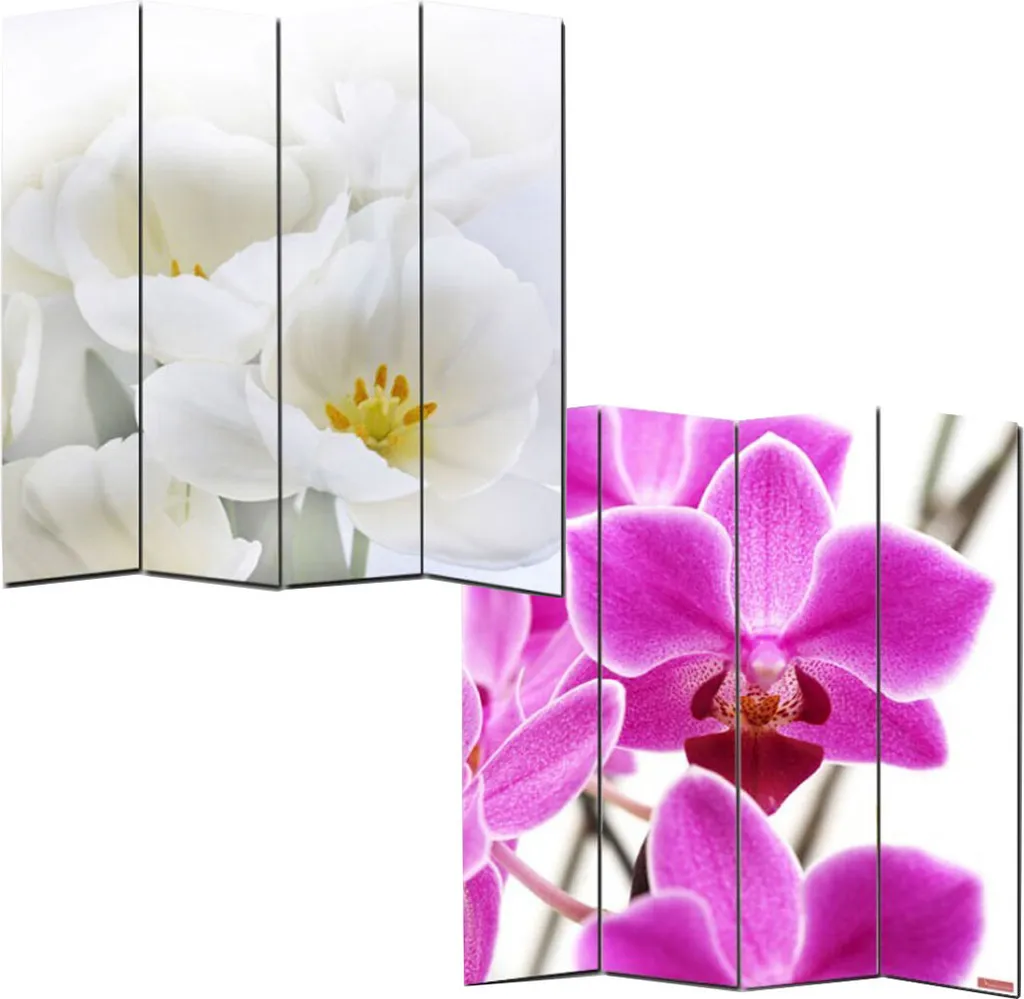 Séparateur de pièce M68 180x160cm - Paravent Orchidée pour intimité