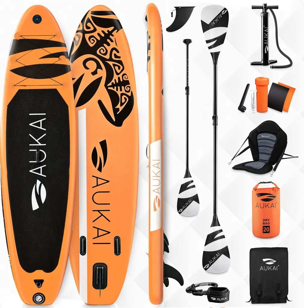 Pack SUP Gonflable Stable 320cm : Solution 2-en-1 Paddle et Kayak Orange