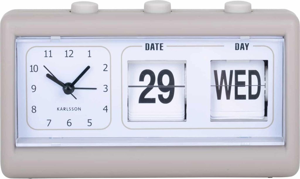 Karlsson - Wecker Data Flip - Grau - 19x6.4x11.5cm Produktbild 