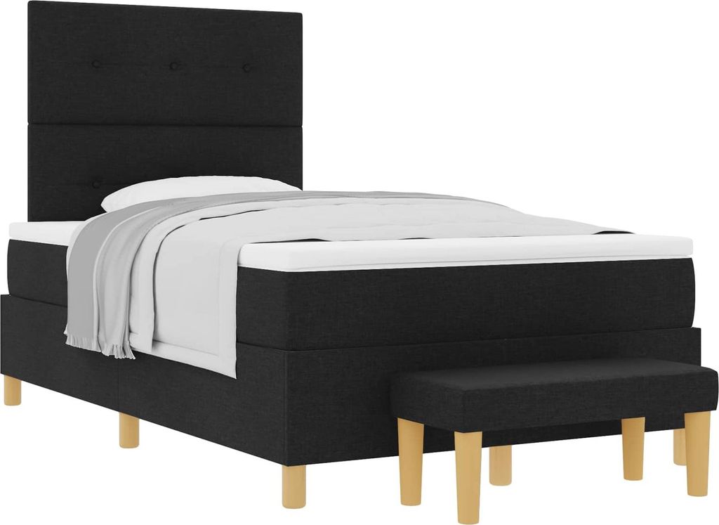 Boxspringbett mit Matratze Schwarz 120 x 190 cm Stoff