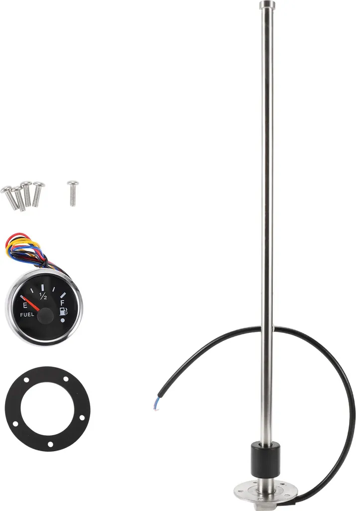 Unité d'Envoi Carburant en Métal Argenté 530mm Résistant 0-190 Ohm Noir