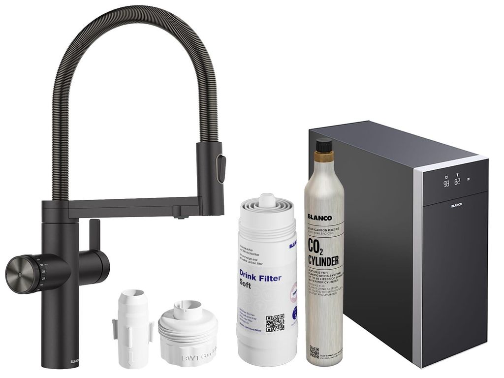 Blanco Set Trinkwasserarmatur Choice Icona Schwarz Matt + Produktbild 