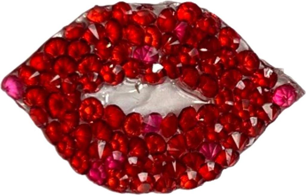 Mund Rote Lippen Strass-Emblem-Aufnäher zum Aufbügeln