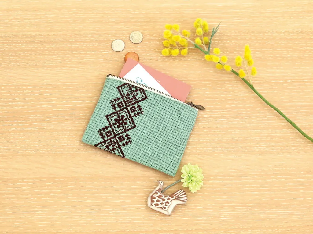 Olympus Kit Kogin Cardcase Soft Green 9x13cm - Ricamo Giapponese Originale