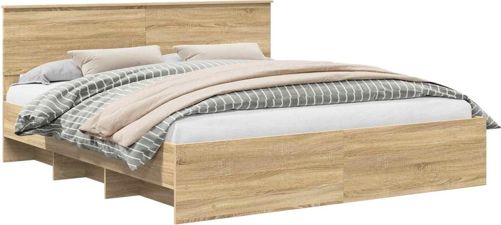 Bettrahmen mit Kopfteil Sonoma-Eiche 180 x 200 cm Holzwerkstoff