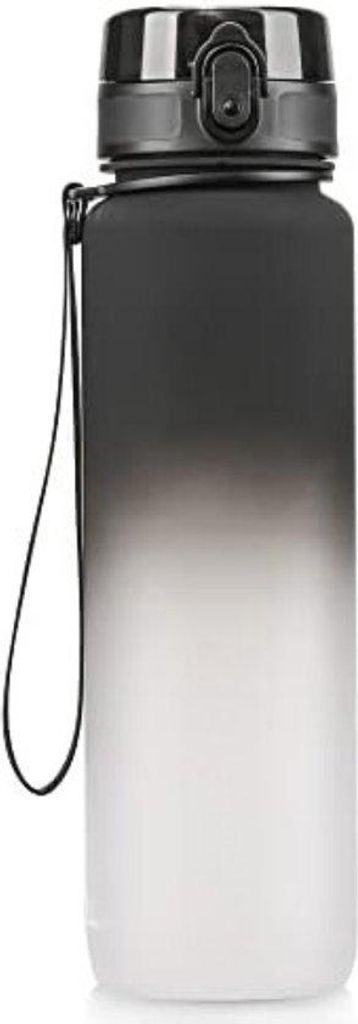 1-Liter-Wasserflasche Schwarz/Weiß