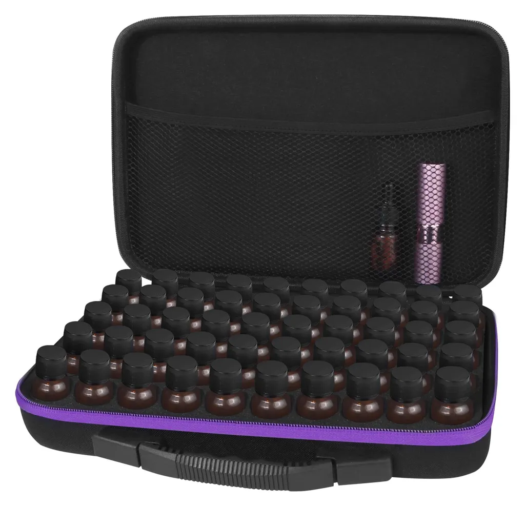 Mallette de Transport Rigide pour 60 Huiles Essentielles et Flacons