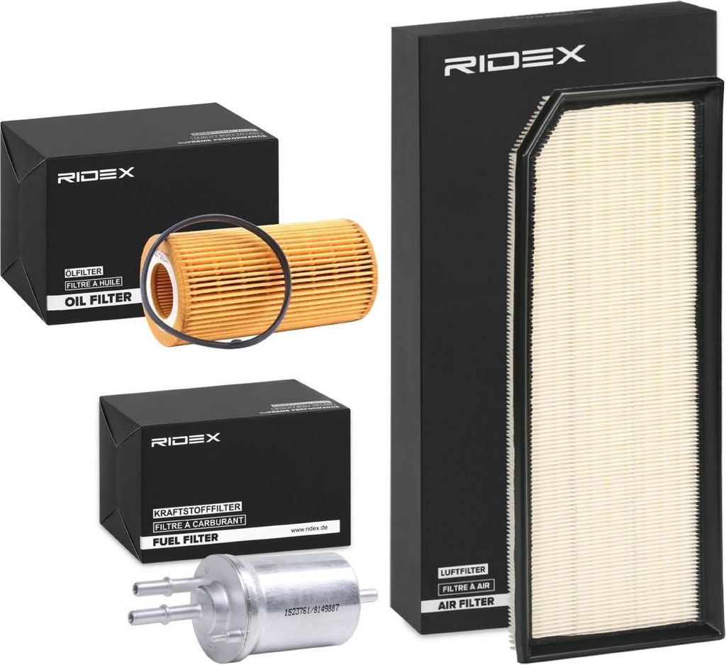 RIDEX Filterset Inspektionspaket Filtersatz für VW Golf V Schrägheck (1K1) Golf V Variant (1K5) Passat Limousine (3C2) Eos (1F7, 1F8) Jetta Mk5 (1K)