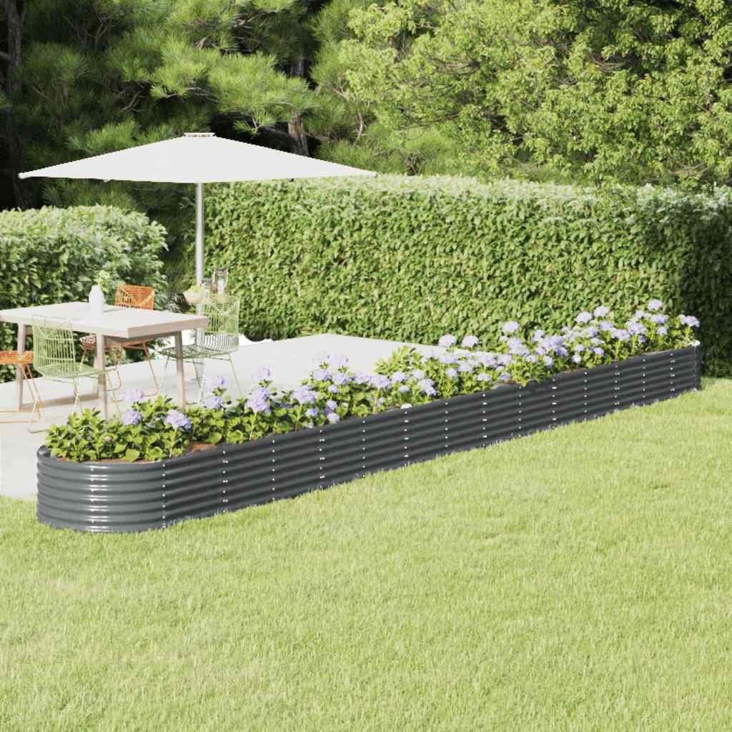 vidaXL Hochbeet Verzinkter Stahl 620x80x36 cm Anthrazit Produktbild 