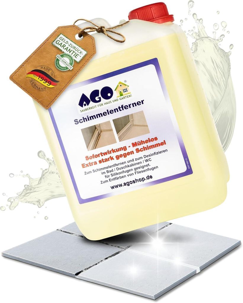 AGO Schimmelentferner 5 Liter/desinfizierendes Anti Schimmel Mittel gegen Schwarzschimmel im Innen- und Außenbereich/Stockflecken Entferner