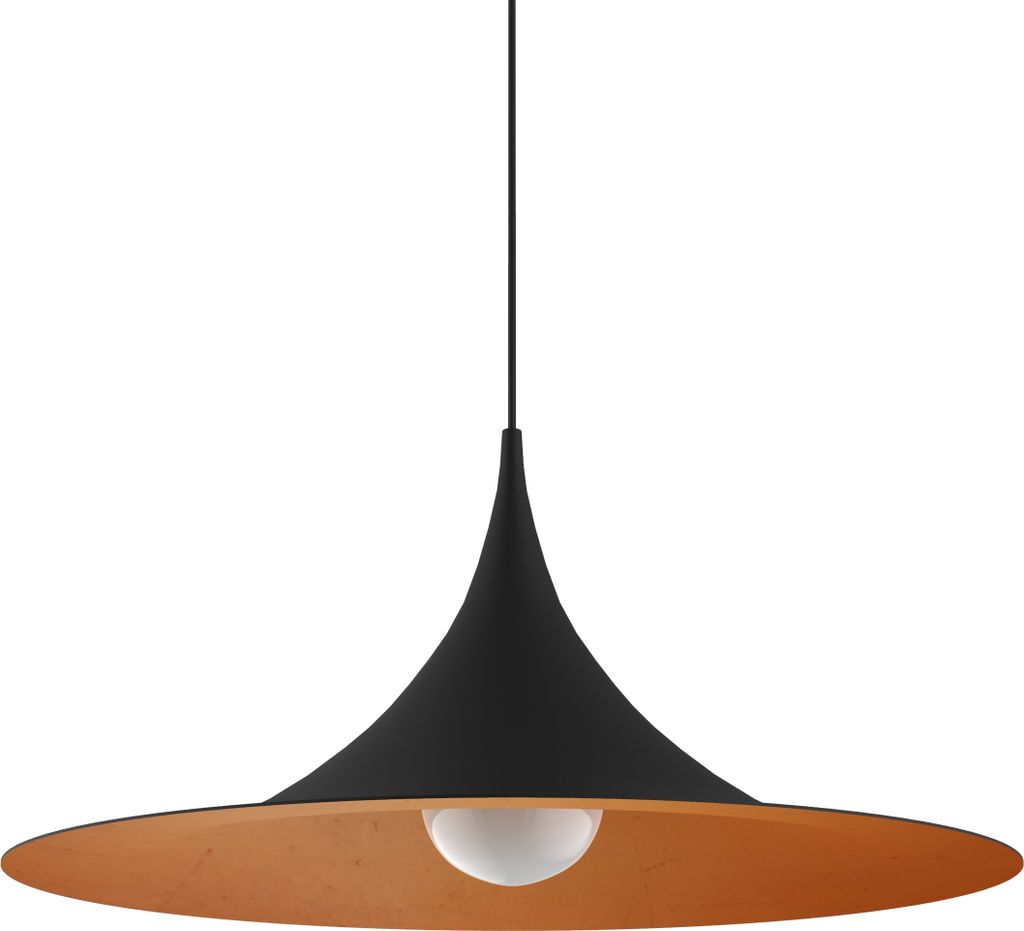 Pendelleuchte Louie aus handaufgetragenem Blattmetall, 57 cm breit, 27 cm hoch