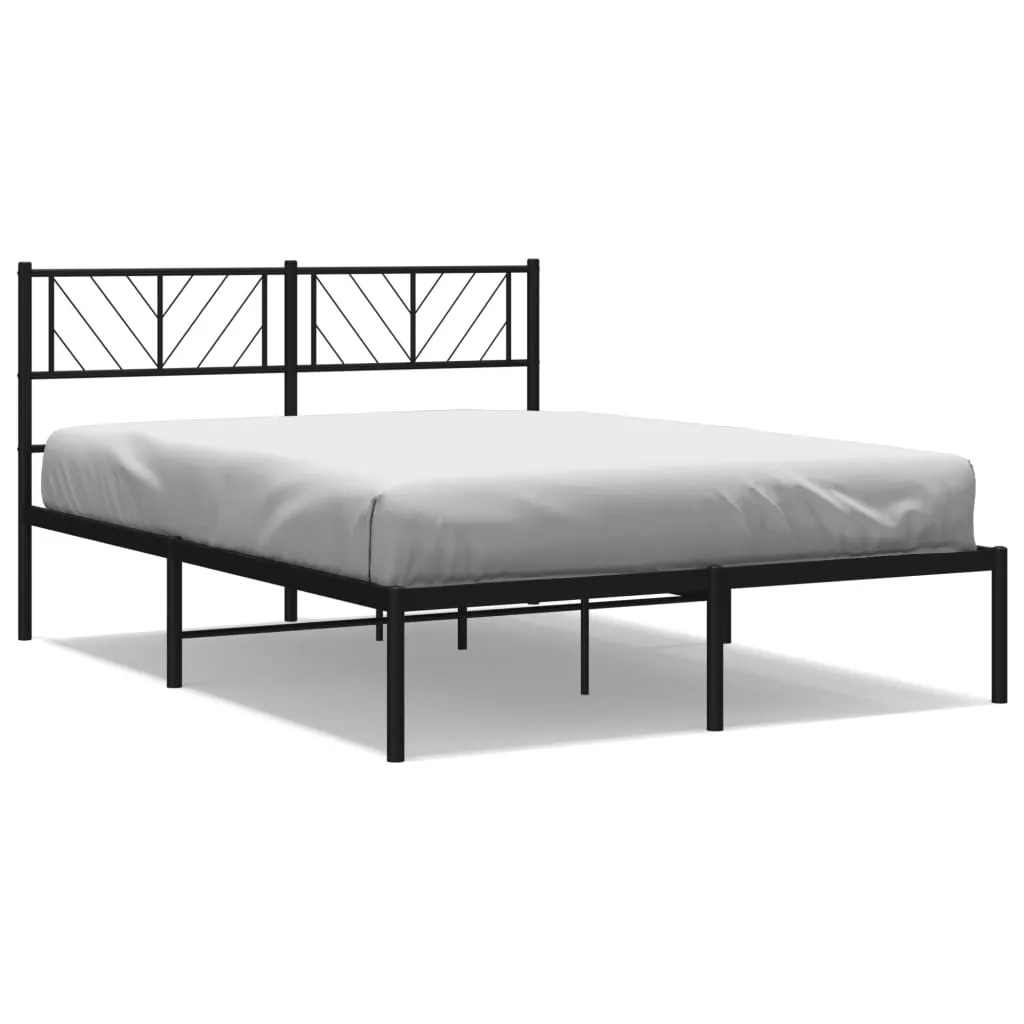 Lit 120x190 cm métal noir idéal pour chambre d'ado ou petit studio