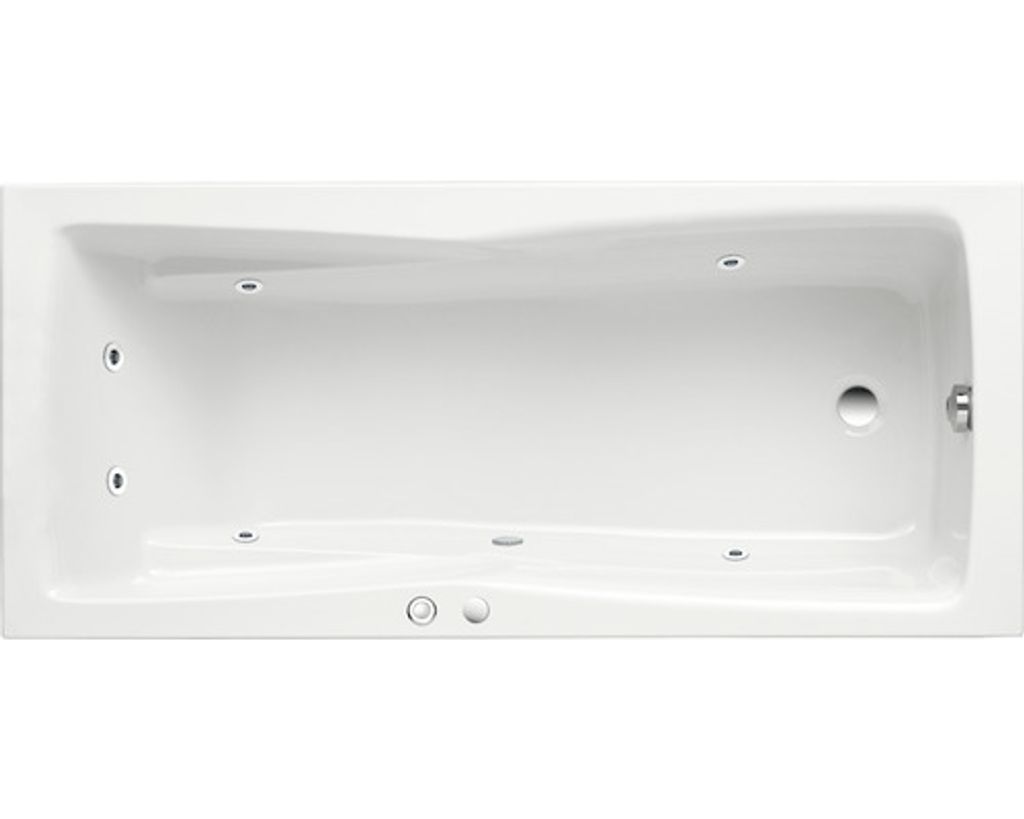 Einbau Whirlpool Rechteckbadewanne Körperformbadewanne OTTOFOND Lusaka 70 x 170 cm weiß glänzend 56540