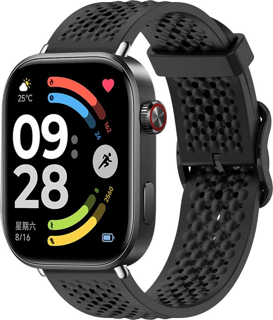 Mesh Silikon Armband für Xiaomi Redmi Watch 6 verstellbar Color Design Schwarz