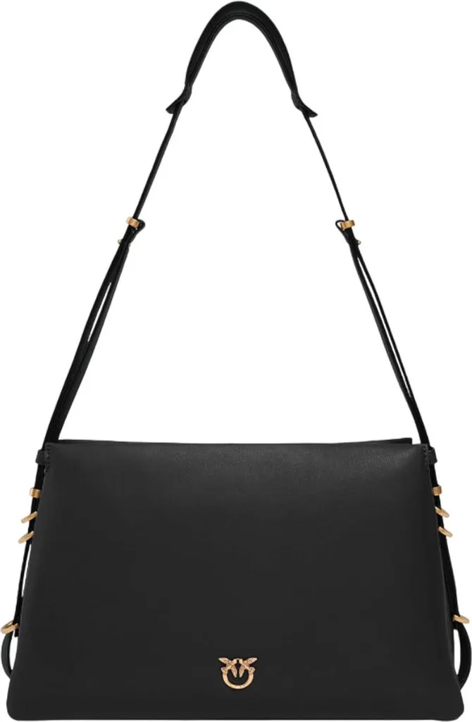 PINKO sac à épaule Triplet Black Antique Gold noir cuir de qualité