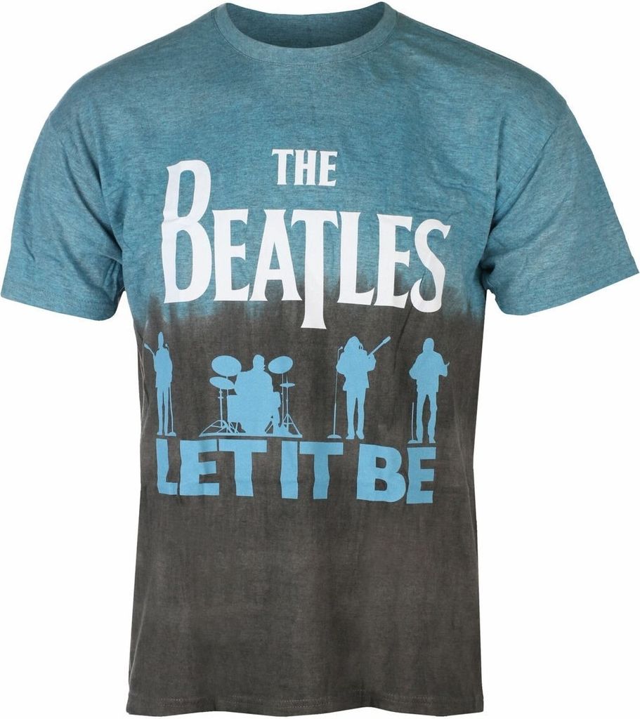The Beatles - "Let It Be" T-Shirt Farbgetaucht für Herren/Damen Uni RO3986 (L) (Blau)