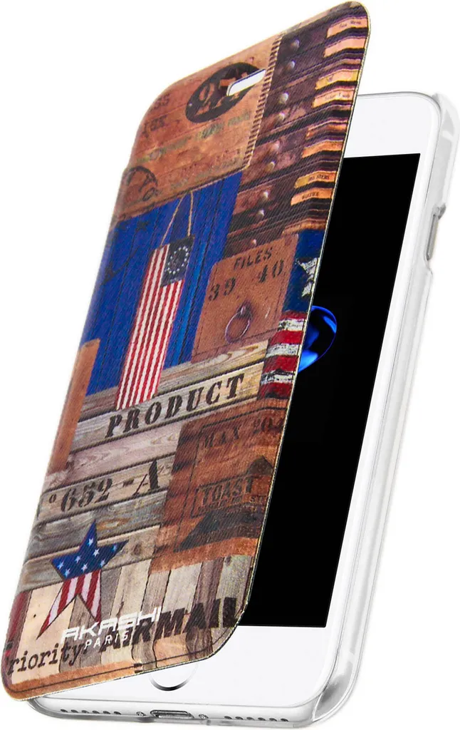 Custodia Libretto iPhone 7 / 8 Akashi US Airmail - Look Trendy Postale